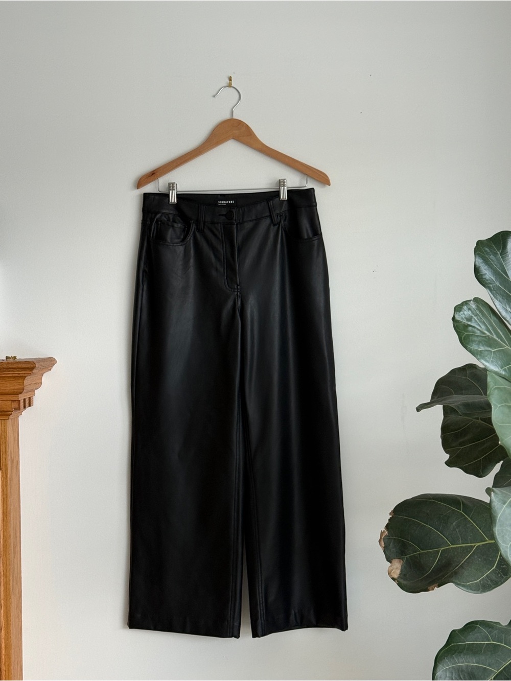 Reitman’s signature faux leather wide leg pants